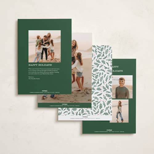 This is a snow photo christmas cards with standard by Paper Raven Co. called the simple joys printing on recycled smooth signature in standard