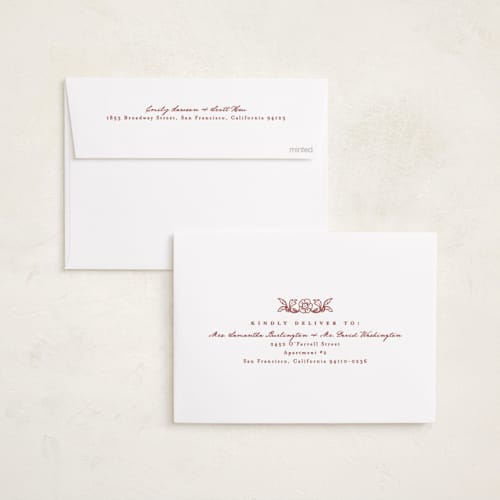 This is a winter rose photo christmas cards with standard by Everett Paper Goods called estampa printing on recycled smooth signature in standard