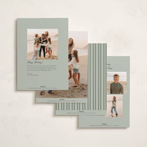 This is a sage photo christmas cards with standard by Alethea and Ruth called mountain toile printing on recycled smooth signature in standard