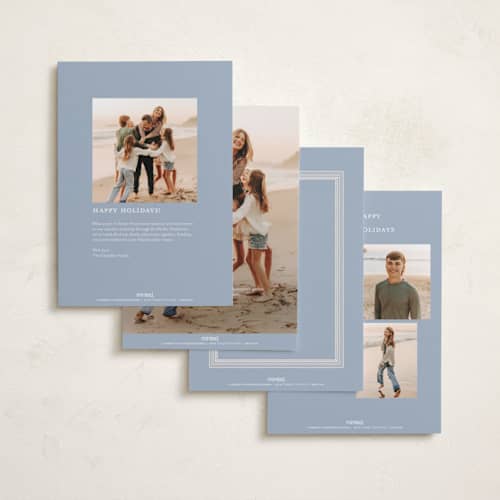 This is a cornflower photo christmas cards with standard by Blustery August called it's a wonderful, blessed life printing on recycled smooth signature in standard