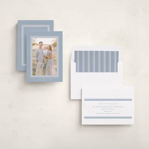 This is a cornflower photo christmas cards with standard by Blustery August called it's a wonderful, blessed life printing on recycled smooth signature in standard