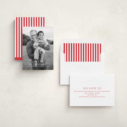 This is a snow photo christmas cards with standard by Kristie Kern called brightest blessings printing on recycled smooth signature in standard