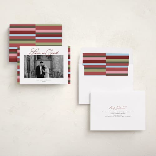 This is a mulled wine photo christmas cards with standard by Kat Roberts called striped edge printing on recycled smooth signature in standard