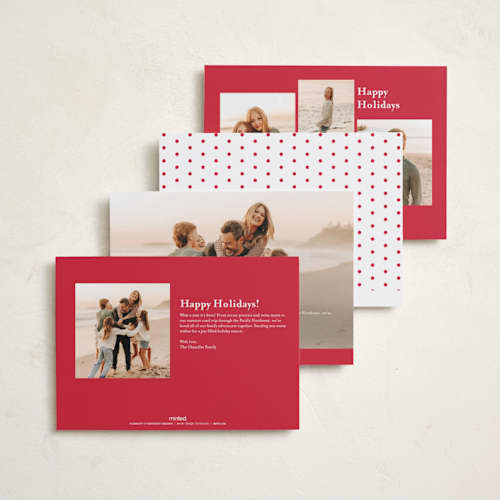 This is a berry photo christmas cards with standard by Maja Cunningham called holiday classic printing on recycled smooth signature in standard