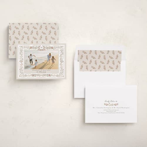 This is a ivory photo christmas cards with standard by Petra Kern called florentina printing on recycled smooth signature in standard