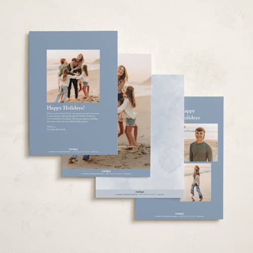 This is a wintermint photo christmas cards with standard by Emily Betts called painted peace printing on recycled smooth signature in standard