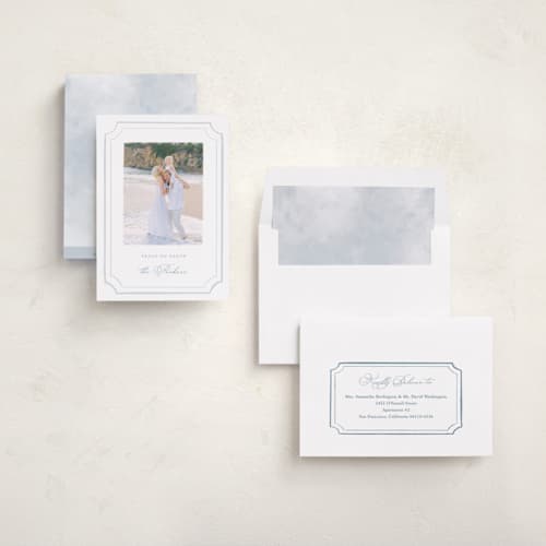 This is a wintermint photo christmas cards with standard by Emily Betts called painted peace printing on recycled smooth signature in standard