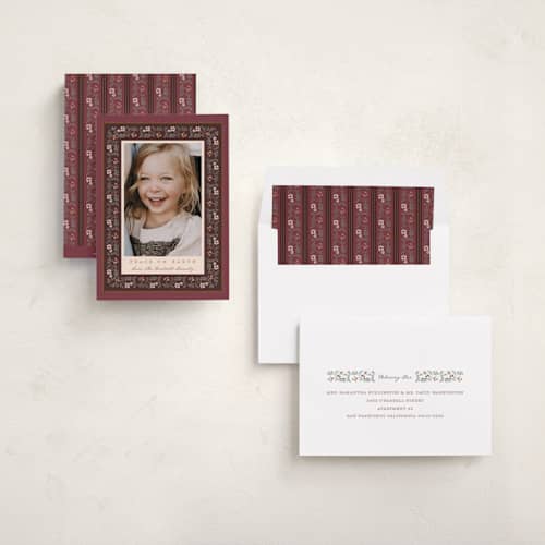This is a spice photo christmas cards with standard by Leah Bisch called folk frame printing on recycled smooth signature in standard