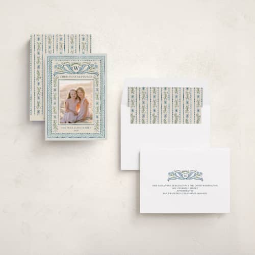 This is a blue jay photo christmas cards with standard by Paper Sun Studio called christmas gift printing on recycled smooth signature in standard