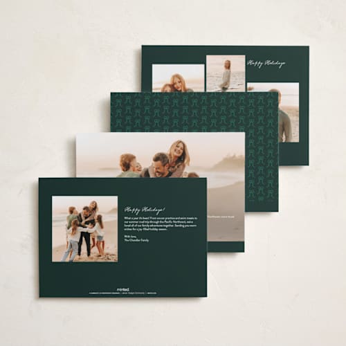 This is a cardinal photo christmas cards with standard by Owl and Toad called acres printing on recycled smooth signature in standard