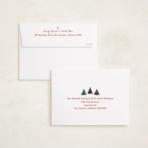 This is a cardinal photo christmas cards with standard by Owl and Toad called acres printing on recycled smooth signature in standard