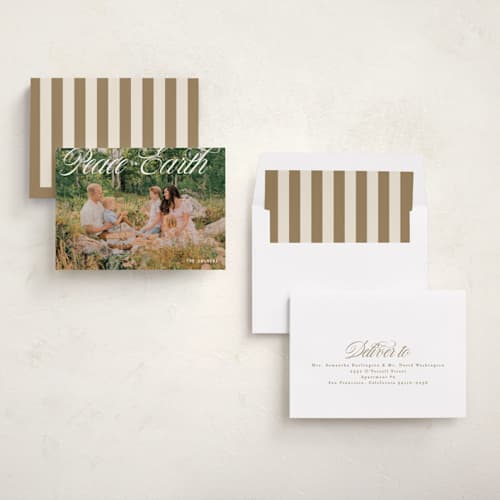 This is a snow photo christmas cards with standard by Kristie Kern called amora printing on recycled smooth signature in standard