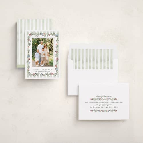 This is a wreath photo christmas cards with standard by Petra Kern called freestyle printing on recycled smooth signature in standard