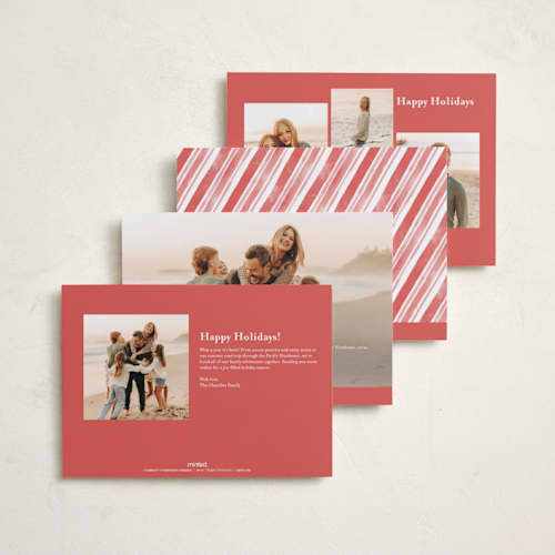 This is a snow photo christmas cards with standard by Leah Bisch called scripted peace printing on recycled smooth signature in standard