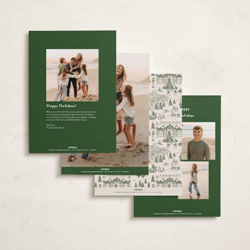 This is a fir photo christmas cards with standard by Teju Reval called nutcracker toile printing on recycled smooth signature in standard