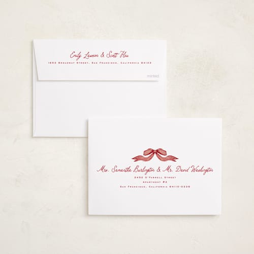 This is a holly berry photo christmas cards with standard by Wildfield Paper Co called vintage garland printing on recycled smooth signature in standard