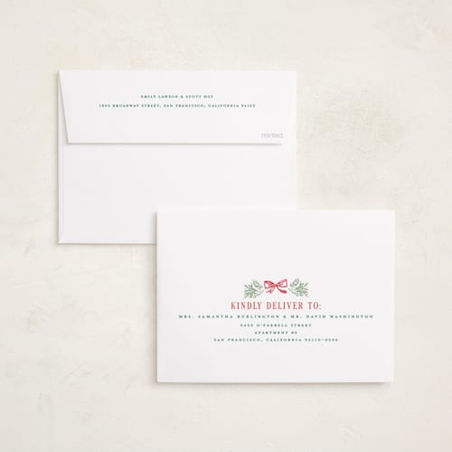 This is a wreath photo christmas cards with standard by Petra Kern called heritage printing on recycled smooth signature in standard