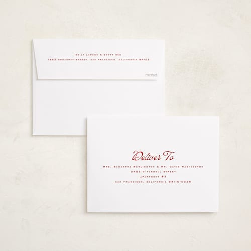 This is a poinsettia photo christmas cards with standard by Wildfield Paper Co called holly berrie printing on recycled smooth signature in standard