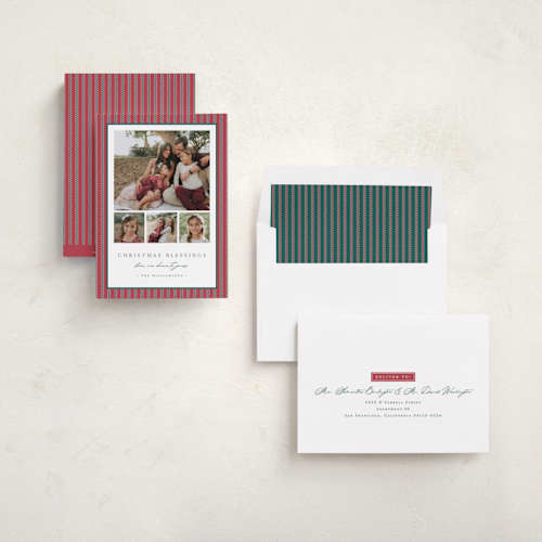 This is a poinsettia photo christmas cards with standard by Amy Kross called reynolds printing on recycled smooth signature in standard