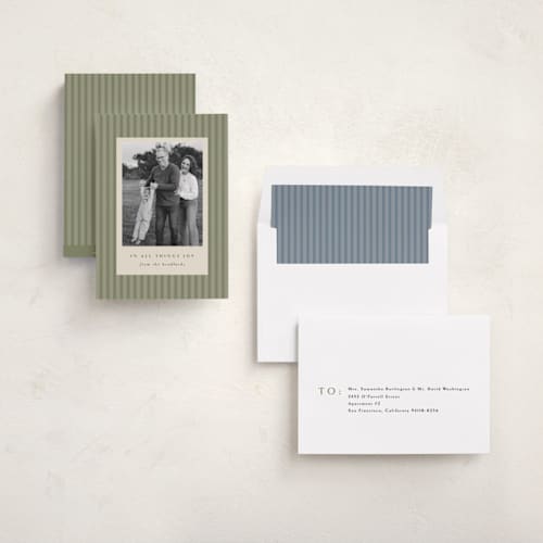 This is a olive photo christmas cards with standard by Amy Kross called harpeth printing on recycled smooth signature in standard