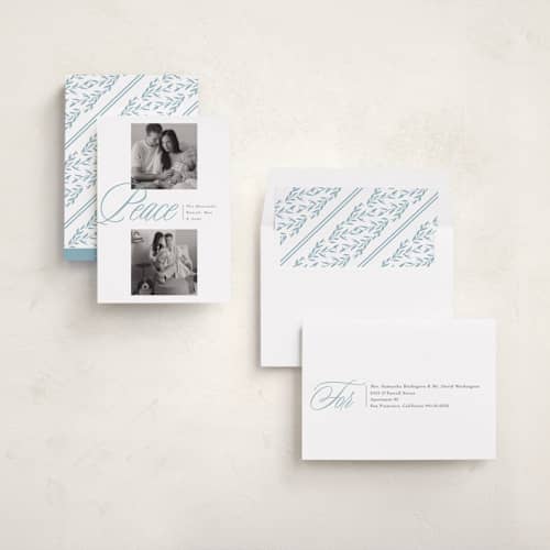 This is a celestial photo christmas cards with standard by Susan Zinader called quiet overlap printing on recycled smooth signature in standard