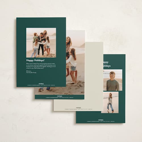 This is a spruce photo christmas cards with standard by Jen Ramsey called ski time printing on recycled smooth signature in standard