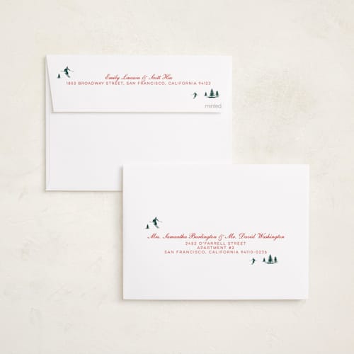 This is a spruce photo christmas cards with standard by Jen Ramsey called ski time printing on recycled smooth signature in standard