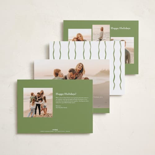 This is a fern photo christmas cards with standard by Chris Griffith called holiday fringe printing on recycled smooth signature in standard