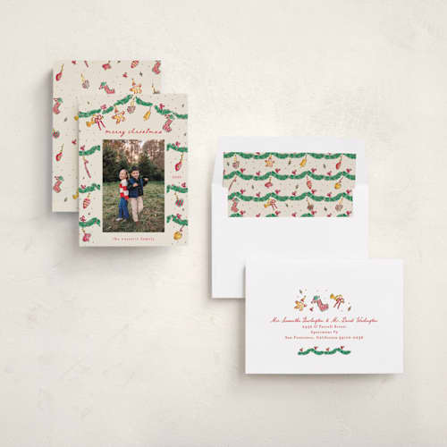 This is a cookie dough photo christmas cards with standard by Sarah Rosenthal called oh christmas tree printing on recycled smooth signature in standard
