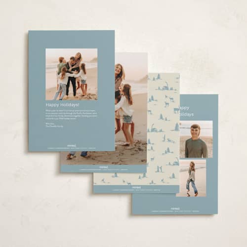 This is a blue spruce photo christmas cards with standard by Jen Ramsey called christmas forest printing on recycled smooth signature in standard