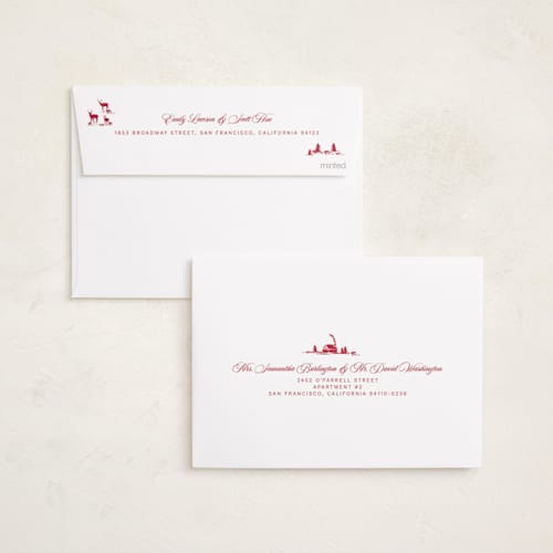 This is a blue spruce photo christmas cards with standard by Jen Ramsey called christmas forest printing on recycled smooth signature in standard