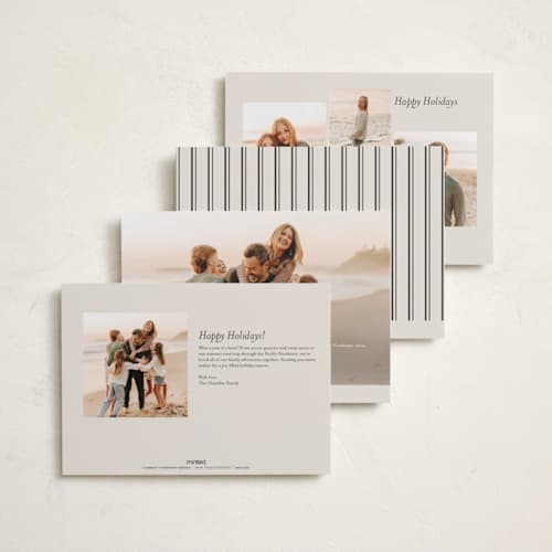 This is a vanilla bean photo christmas cards with standard by Stacey Meacham called engraved type printing on recycled smooth signature in standard