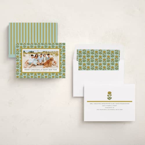 This is a mint photo christmas cards with standard by Erika Firm called beach house summer printing on recycled smooth signature in standard