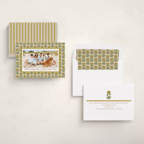 This is a almond photo christmas cards with standard by Erika Firm called beach house summer printing on recycled smooth signature in standard