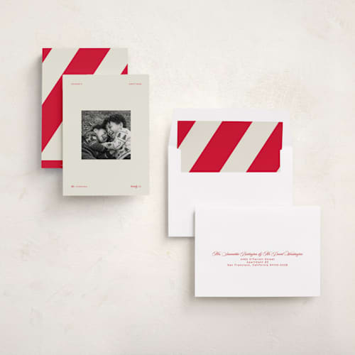 This is a peppermint photo christmas cards with standard by Jen Ramsey called holiday photo printing on recycled smooth signature in standard