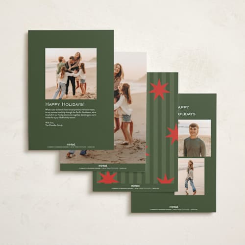 This is a spruce photo christmas cards with standard by Owl and Toad called constellation printing on recycled smooth signature in standard