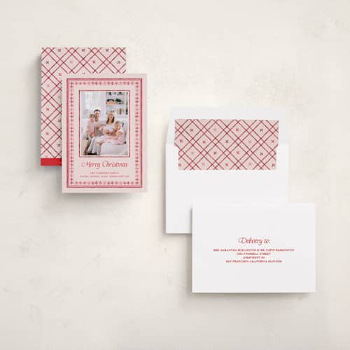 This is a peppermint photo christmas cards with standard by Pati Cascino called billa printing on recycled smooth signature in standard