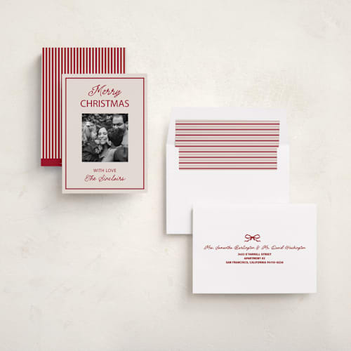 This is a berry photo christmas cards with standard by Vivian Yiwing called merry! printing on recycled smooth signature in standard