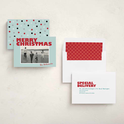 This is a glacier photo christmas cards with standard by chocomocacino called uguisu printing on recycled smooth signature in standard