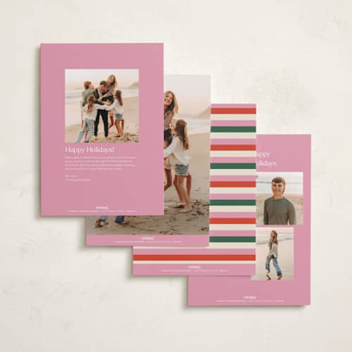 This is a blush photo christmas cards with standard by Beth Vassalo called groovy christmas printing on recycled smooth signature in standard