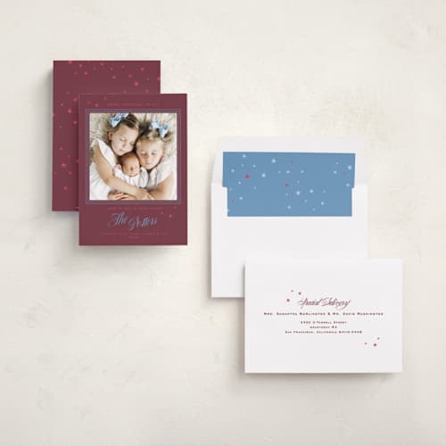 This is a fig photo christmas cards with standard by Alston Foster called holiday wonder printing on recycled smooth signature in standard