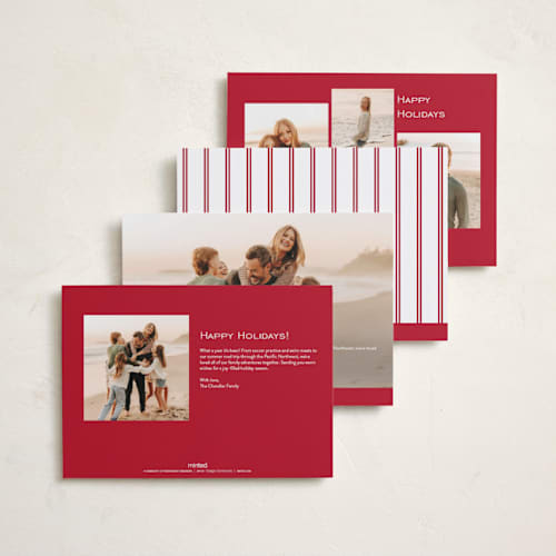 This is a berry photo christmas cards with standard by Stacey Meacham called modern decor printing on recycled smooth signature in standard
