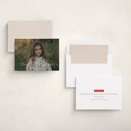This is a snow photo christmas cards with standard by Amy Kross called pearson printing on recycled smooth signature in standard
