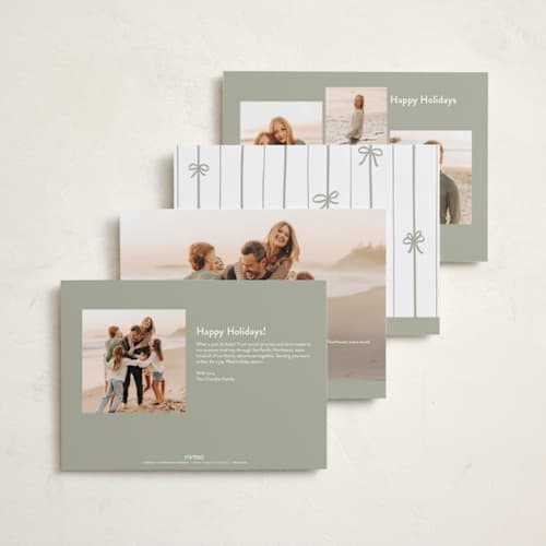 This is a snow photo christmas cards with standard by Everett Paper Goods called treacle printing on recycled smooth signature in standard