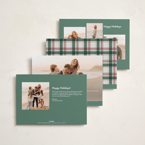 This is a snowberry photo christmas cards with standard by Pixel and Hank called basics printing on recycled smooth signature in standard