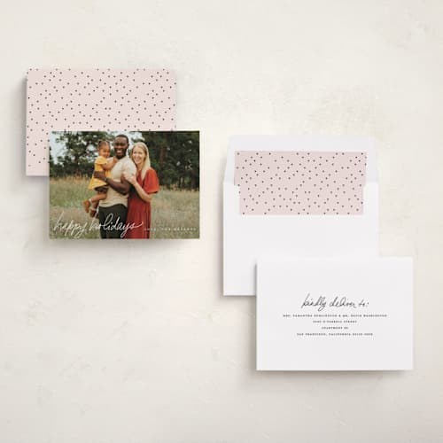 This is a snow photo christmas cards with standard by Up Up Creative called handwritten note printing on recycled smooth signature in standard