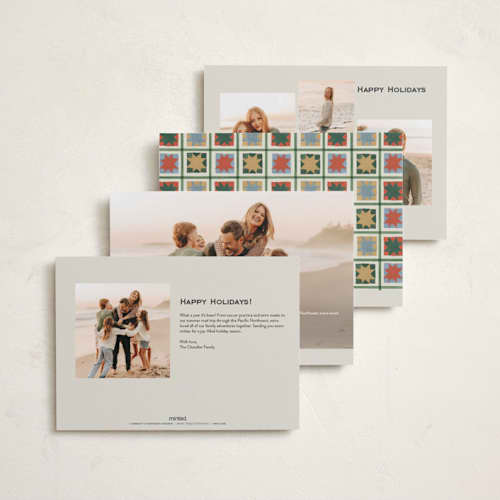 This is a cream photo christmas cards with standard by Amy Kross called morning star printing on recycled smooth signature in standard