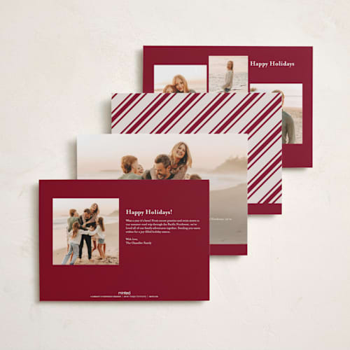 This is a gingerbread photo christmas cards with standard by Brooke Chandler called merry christmas trio printing on recycled smooth signature in standard