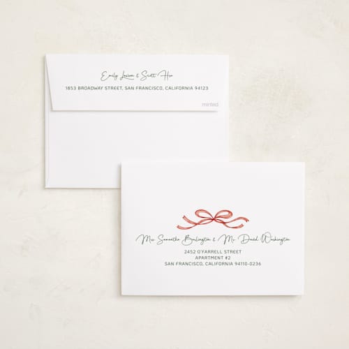 This is a candy cane photo christmas cards with standard by Paper Sun Studio called baubles and bows printing on recycled smooth signature in standard