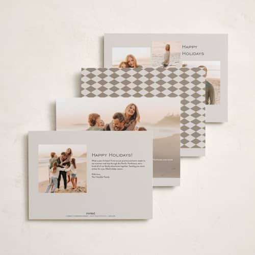 This is a sand photo christmas cards with standard by Nicole Walsh called modern peace printing on recycled smooth signature in standard